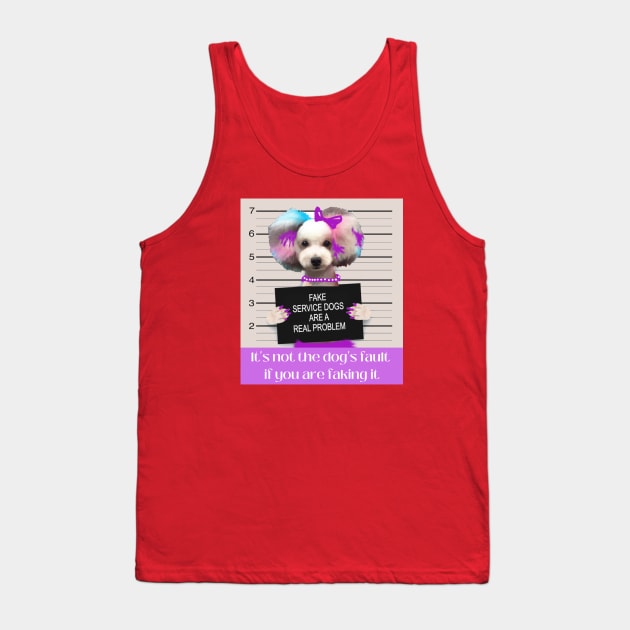 Fake Service Dog Front Only Tank Top by B C Designs